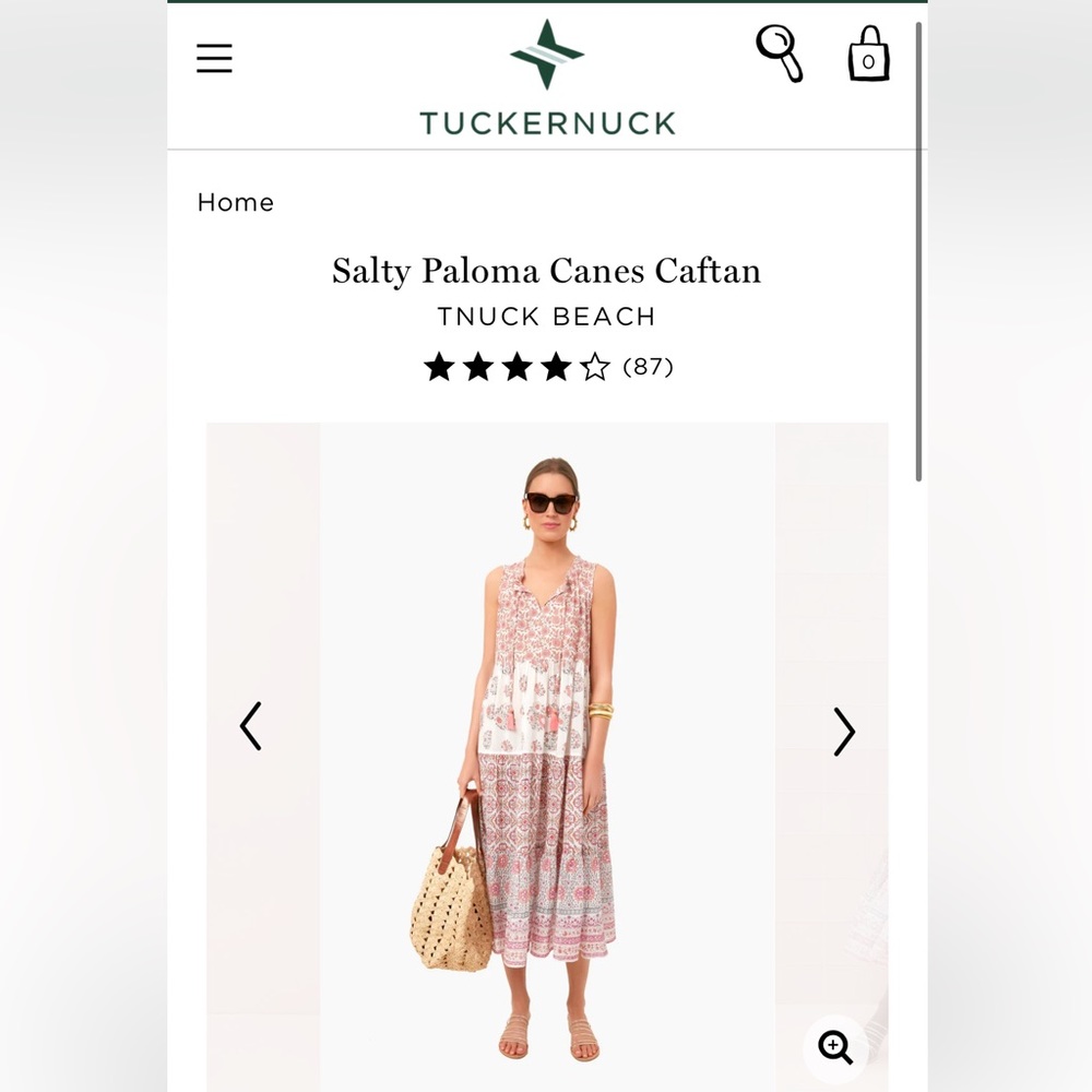 Tuckernuck Salty Paloma Canes Caftan, size xs